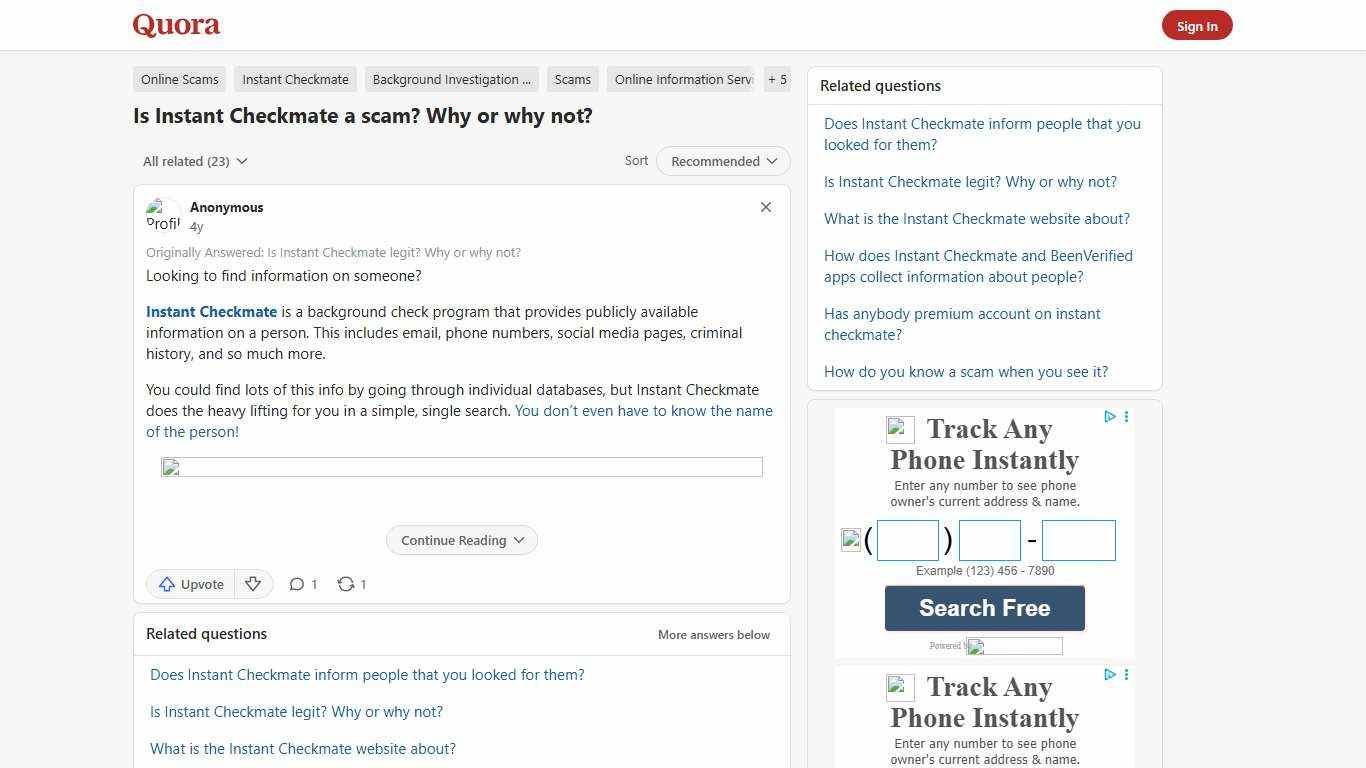 Is Instant Checkmate a scam? Why or why not? - Quora